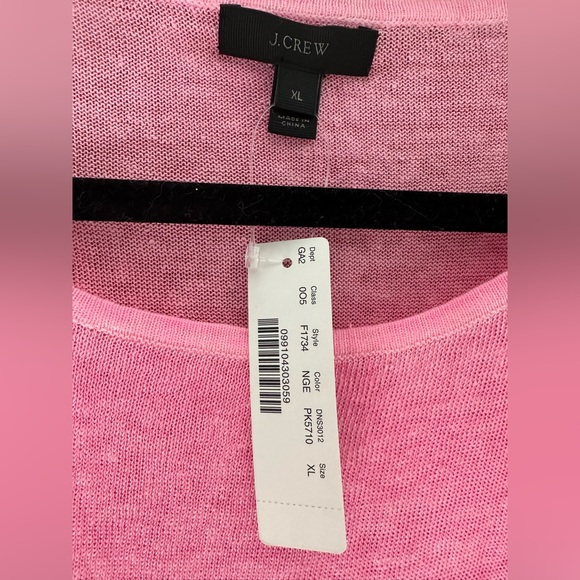 J.Crew linen neon pink beach sweater with pocket new with tags size XL - Picture 10 of 12